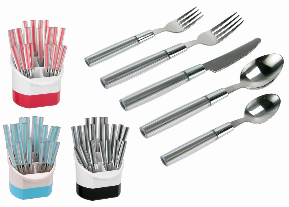 20-tlg. Besteckset im Besteckkasten