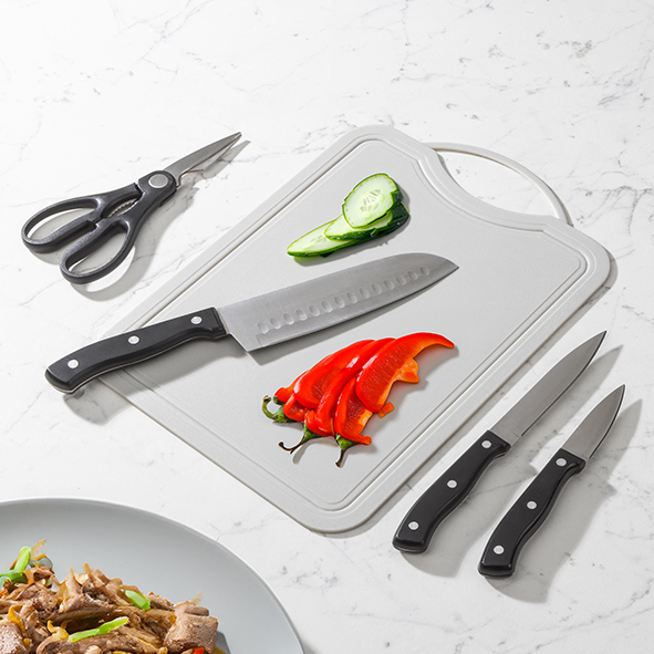 Messer-Set mit Schneidebrett 5-tlg.