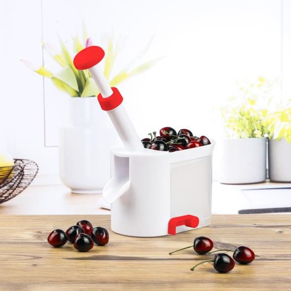 Kirschentkerner mit Auffangbehälter