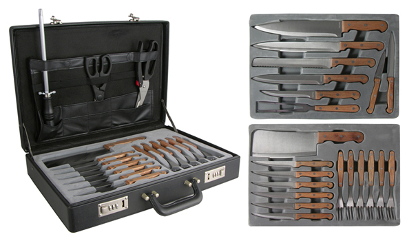 Besteck-Set mit Holzgriffen 24-tlg.