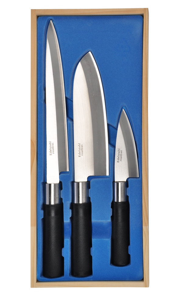 Asia-Messerset mit schwarzen Kunst-