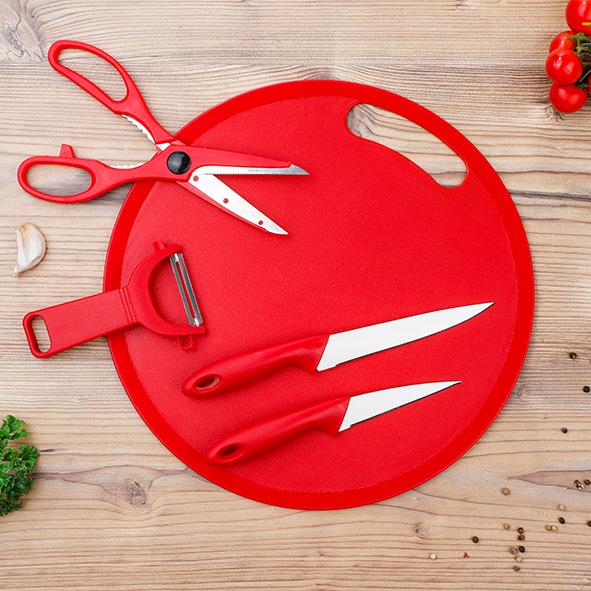 5-tlg. Messer Set, rot