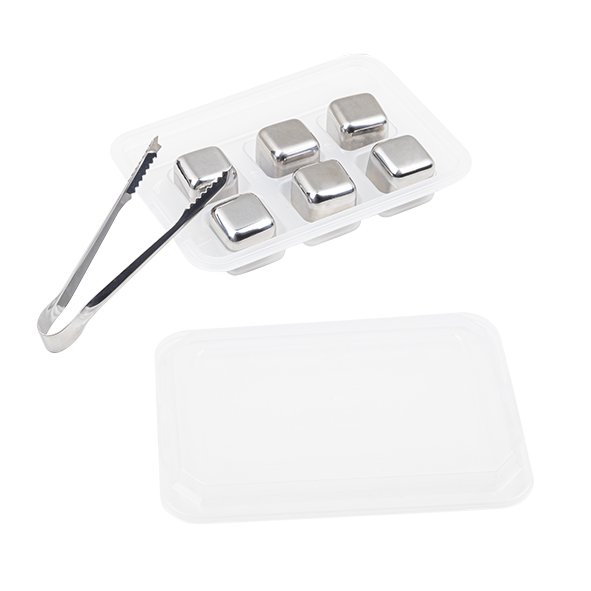 Edelstahl Eiswürfel-Set, mit 6 Eiswürfeln