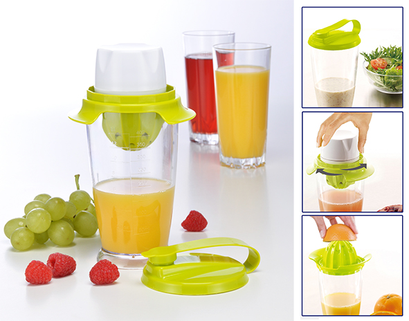 Saftpresse mit Behälter und Schüttel-