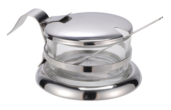 Parmesanglas mit Deckel und Löffel