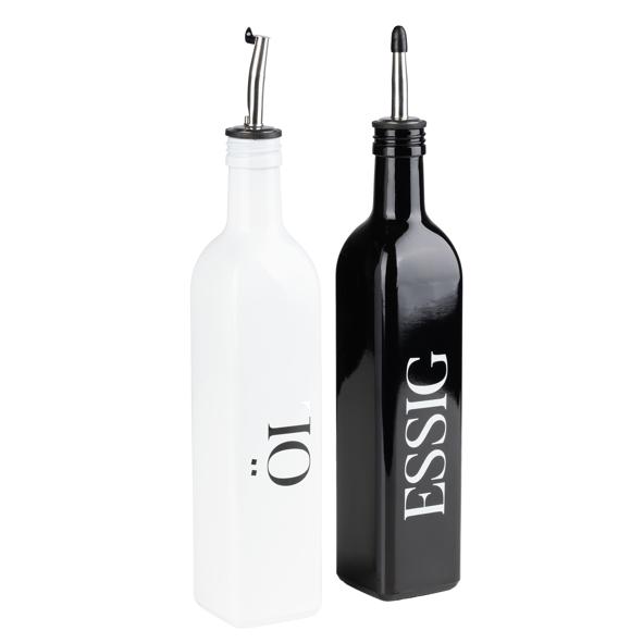 Menage Set 2tlg. Öl- und Essig, ca. 500ml aus Glas
