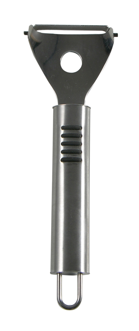 Sparschäler mit Edelstahlgriff + Gummi-