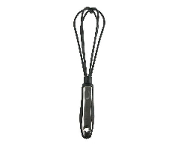 Schneebesen aus schwarzem Plastik mit