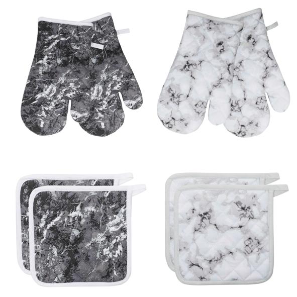 Mischkarton Topflappen, Ofenhandschuh - je 2er Set