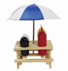 Menagenset Picknicktisch mit Sonnenschirm