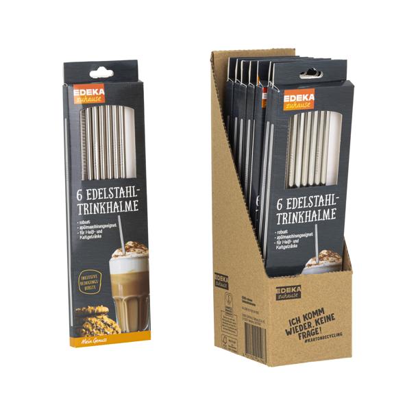 Edelstahl Trinkhalm, 6er Set