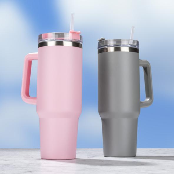 Thermobecher 1100ml, mit Trinkhalm