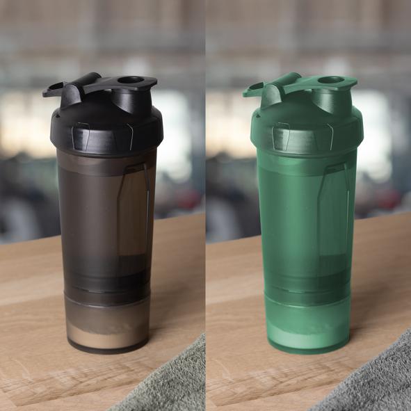 Protein-Shaker mit Aufbewahrungsfach, ca. 500ml