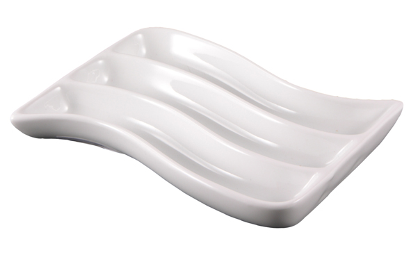 Großes Olivenschiffchen im Wellendesign