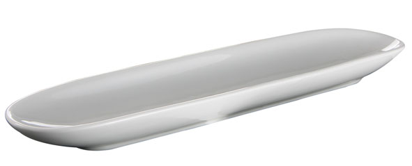 Große Servierschale aus weißem Porzellan