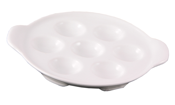 Eierservierschale aus weißem Porzellan