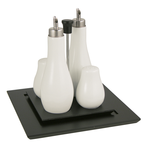 Menage - Set 6 tlg. aus weißem Porzellan