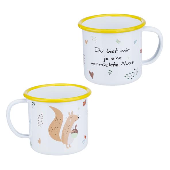 Emaillierter Becher - Eichhörnchen