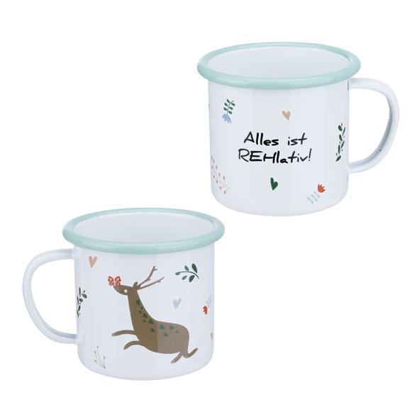 Emaillierter Becher - Reh