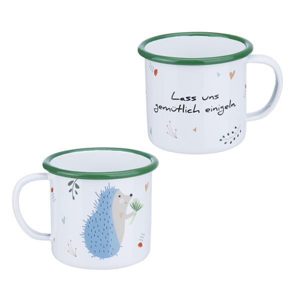 Emaillierter Becher - Igel