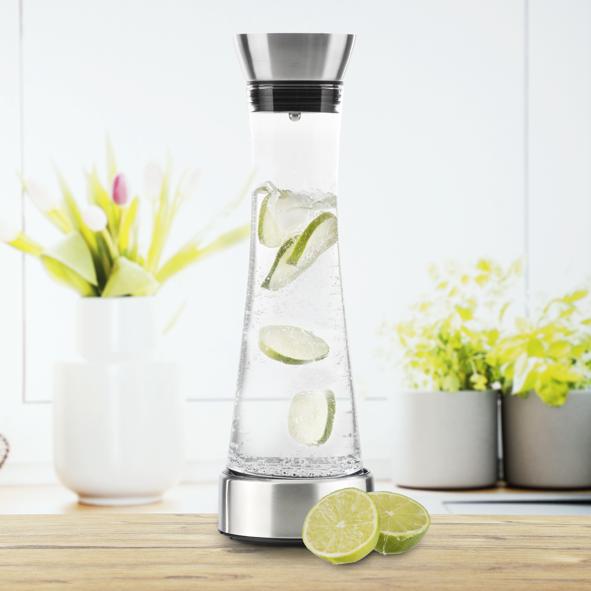 Wasserkaraffe aus Glas, ca. 1 Liter