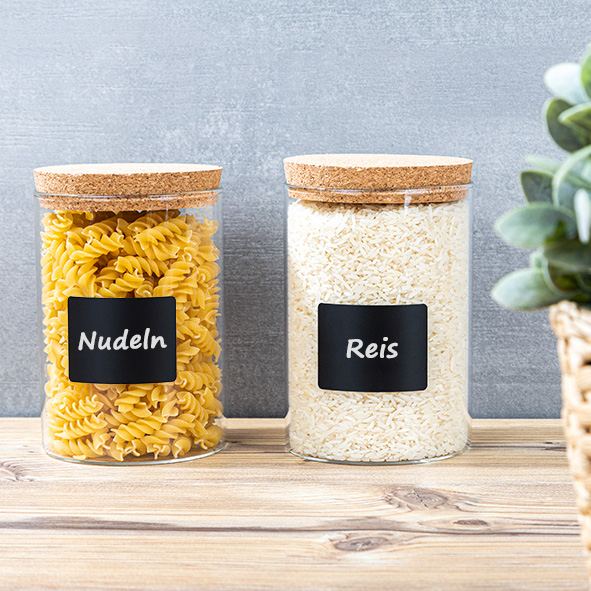 Vorratsglas mit Korkdeckel, 2er Set, je 800ml