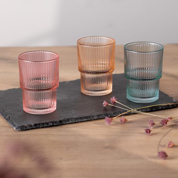 Bunte Trinkgläser, 180ml, 24 Stk. im Display