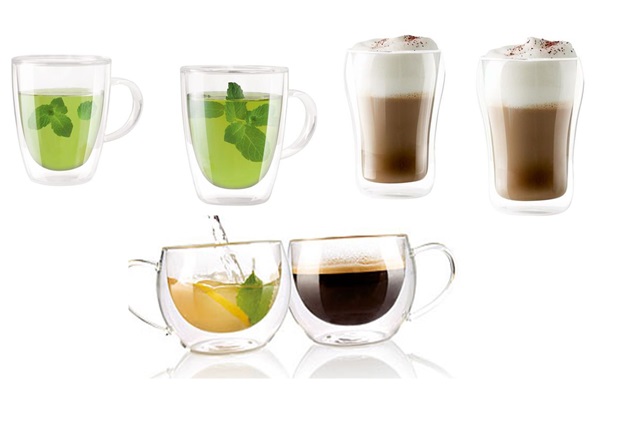 Getränkegläser, 2er Sets, doppelwandig