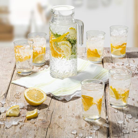 Wasserkaraffe-Set aus Glas, 1200ml