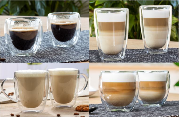 Mixkarton, doppelwandige Gläser