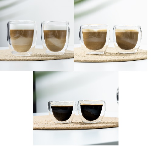 Mixkarton, doppelwandige Gläser