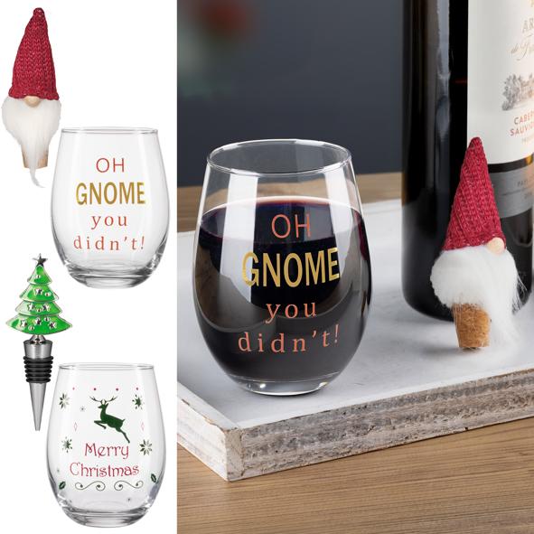 Trinkglas, mit Flaschenstopper