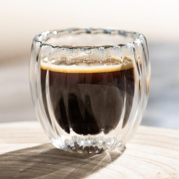Espresso Glas mit Rillen, 4er Set