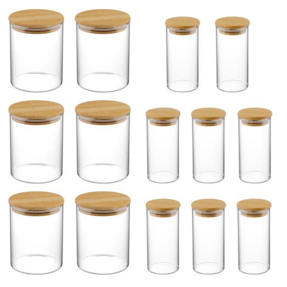 Mischkarton Aufbewahrungsgläser, Bambusdeckel