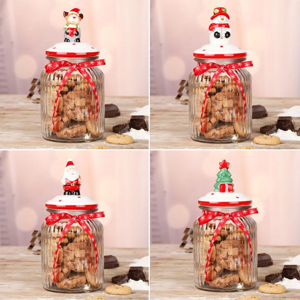 Aufbewahrungsglas mit Weihnachtsdeckel