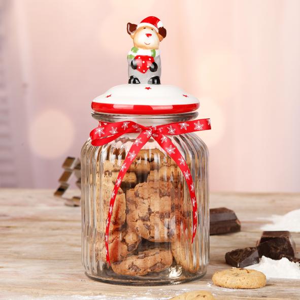 Aufbewahrungsglas mit Weihnachtsdeckel