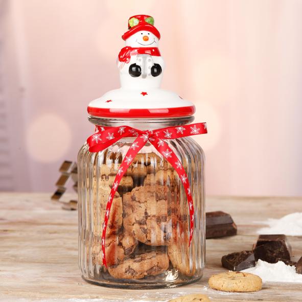Aufbewahrungsglas mit Weihnachtsdeckel