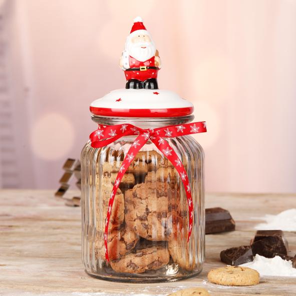 Aufbewahrungsglas mit Weihnachtsdeckel