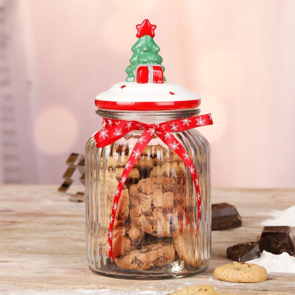 Aufbewahrungsglas mit Weihnachtsdeckel
