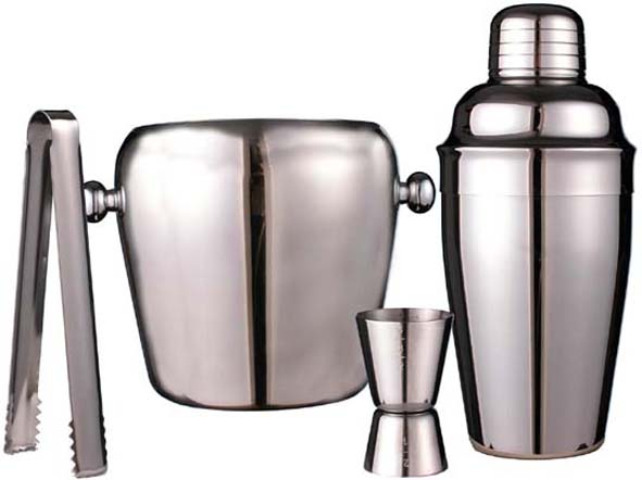 Bar-Set 4tlg. aus Edelstahl 18/8