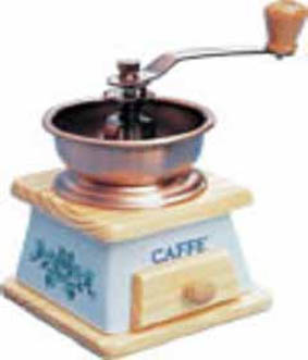 Kaffeemühle aus Keramik und Holz