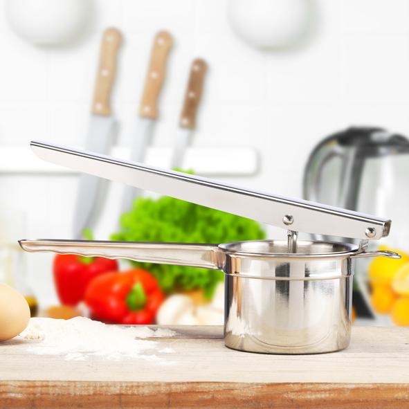 Kartoffel- und Spätzlepresse, aus Edelstahl