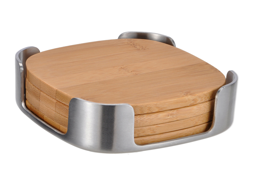 5-tlg. Untersetzer-Set aus Bambus