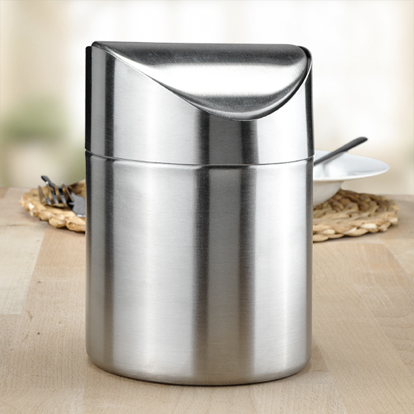 Tischabfalleimer aus Edelstahl