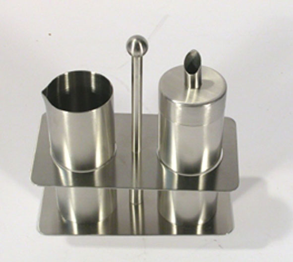 Milch- und Zuckergieß-Set aus Edelstahl