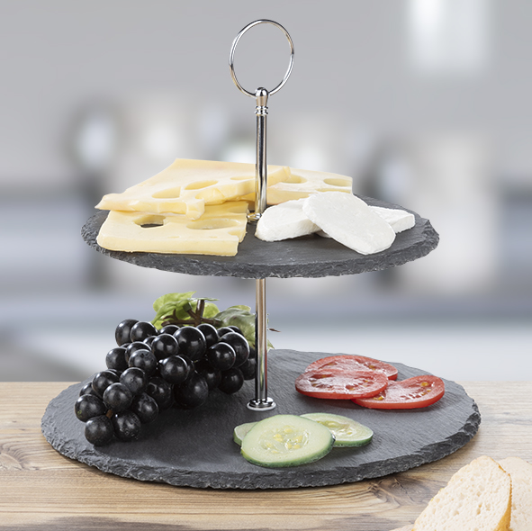 Etagere aus Schiefer, 2er