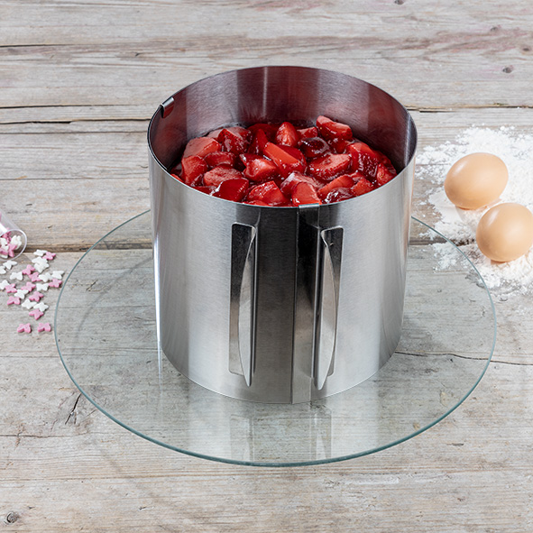 Tortenring aus Edelstahl, rund, verstellbar