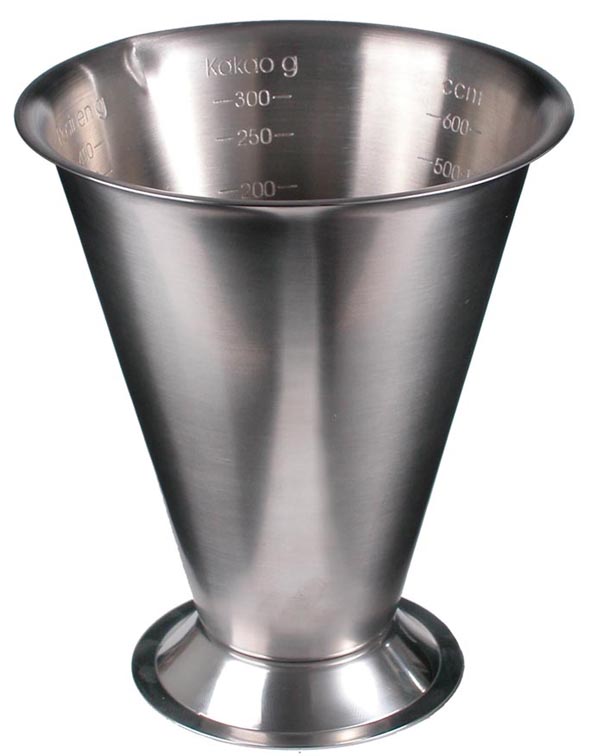 Messbecher in Zylinderform aus Edelstahl