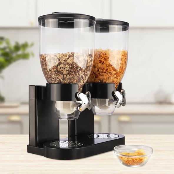 Müsli Spender mit zwei Behältern, schwarz
