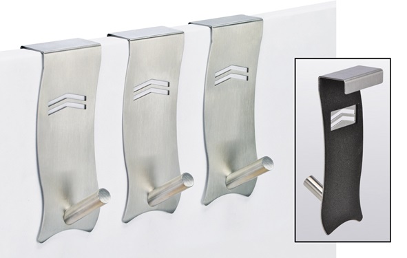 Türhaken-Set, 3er, aus Edelstahl